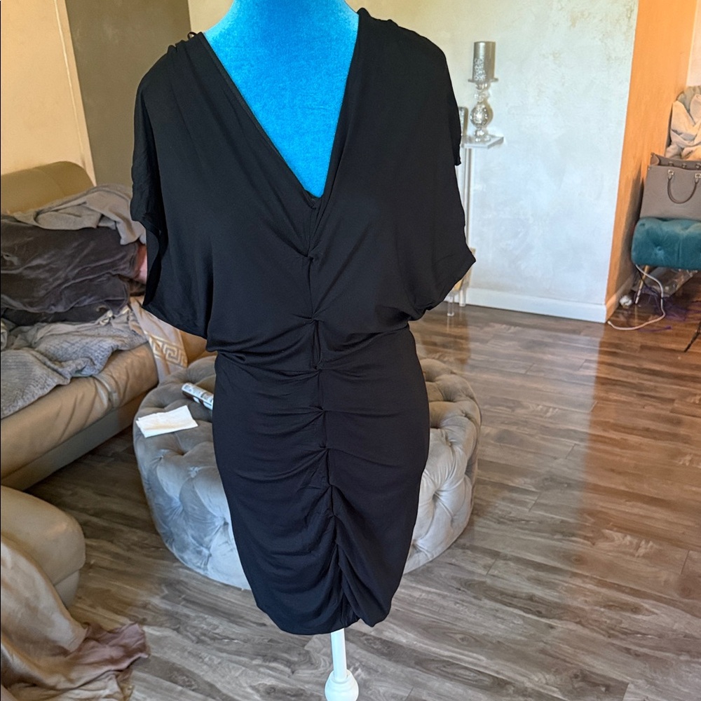 Elegant Black Ruched Dress